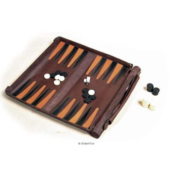 Leathersafe Packgammon - Læder rejse backgammon spil