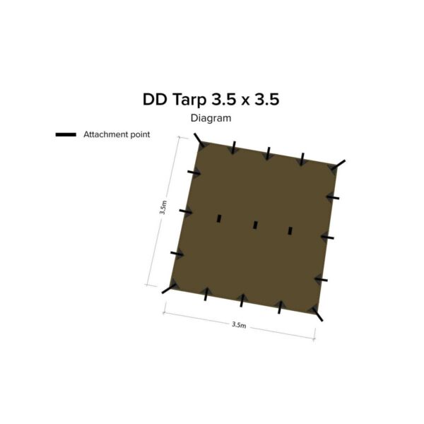 DD Hammocks Tarp 3.5 x 3.5 meter - BRUN