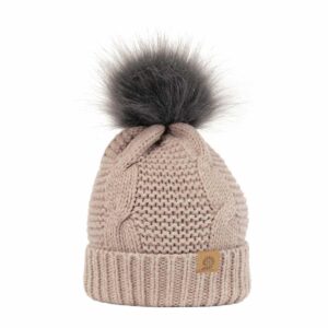 Origins Merino Beanie Bobble - strik hue med trykkvast
