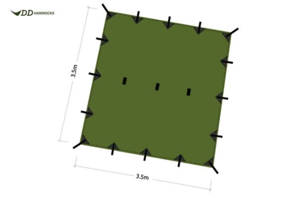 DD Hammocks Tarp 3.5 x 3.5 meter - Forest Green
