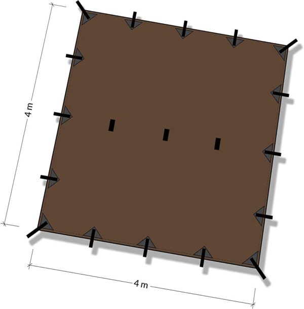 DD Hammocks Tarp 4x4 Meter BRUN