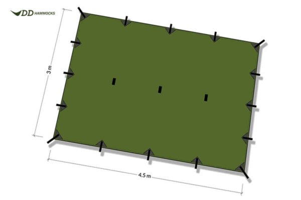 DD Hammocks Tarp XL 4.5 x 3.0 meter - GRØN