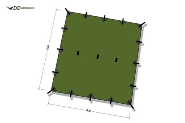 DD Hammocks Tarp 4x4 meter - OLIVEN GRØN