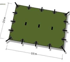 DD Hammocks Tarp M - 3.5 x 2.4 meter - GRØN