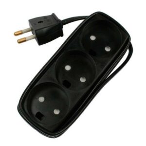 Stikdåse T11 3R u/jord 1.5m sort