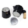 Origins Espresso Maker "Bellanapoli" Sort - 1 kop - Med Træ Håndtag