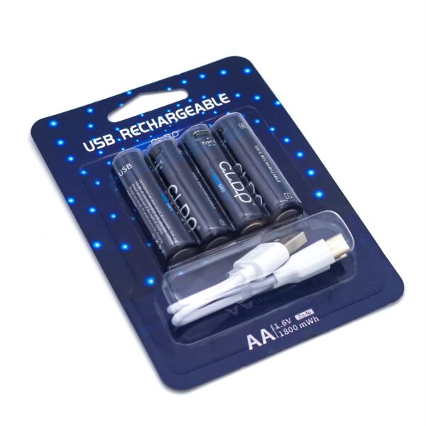 CLDP USB Genopladelige AA-batterier 1.5V 1.6V Nizn 1800 MWH