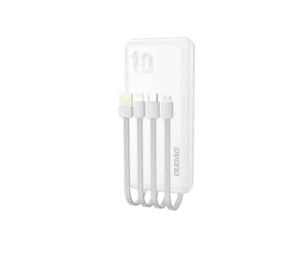 Dudao K6Pro powerbank 10000mAh 10Watt 4x kabel hvid