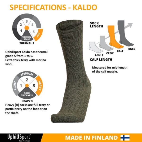 UphillSport KALDO Merino uldstrømpe til Jagt & Fiskeri