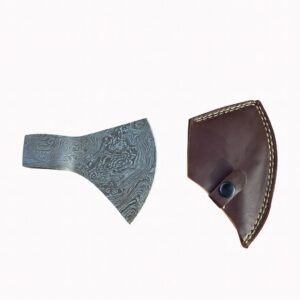 Damascus stål økse hoved SMAL med læder etui