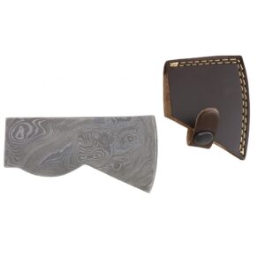 Damascus stål økse hoved SMAL med læder etui1