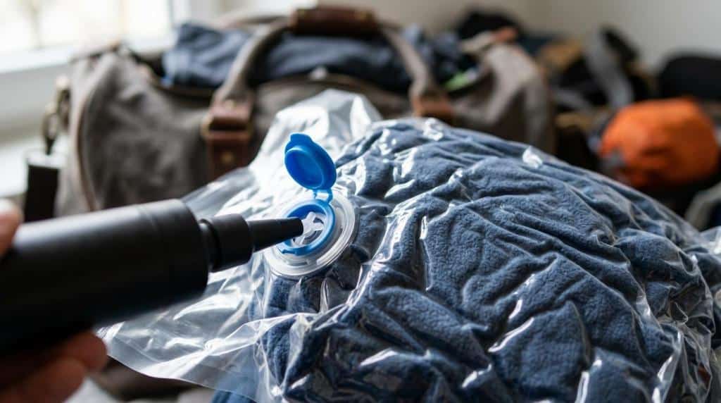Spejdergear.dk vakuumposer til tøj med pumpe på tur